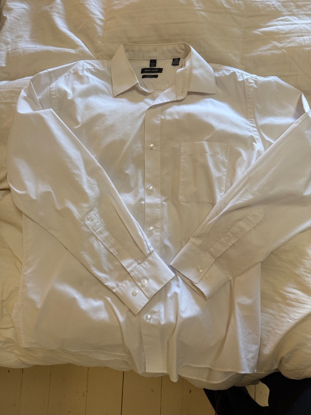 Pierre Cardin White Long-Sleeve Dress Shirt